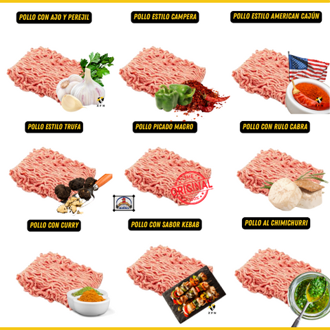 Carne picada variada de Pollo -  Elige tus 10 Packs - Fitness Boni
